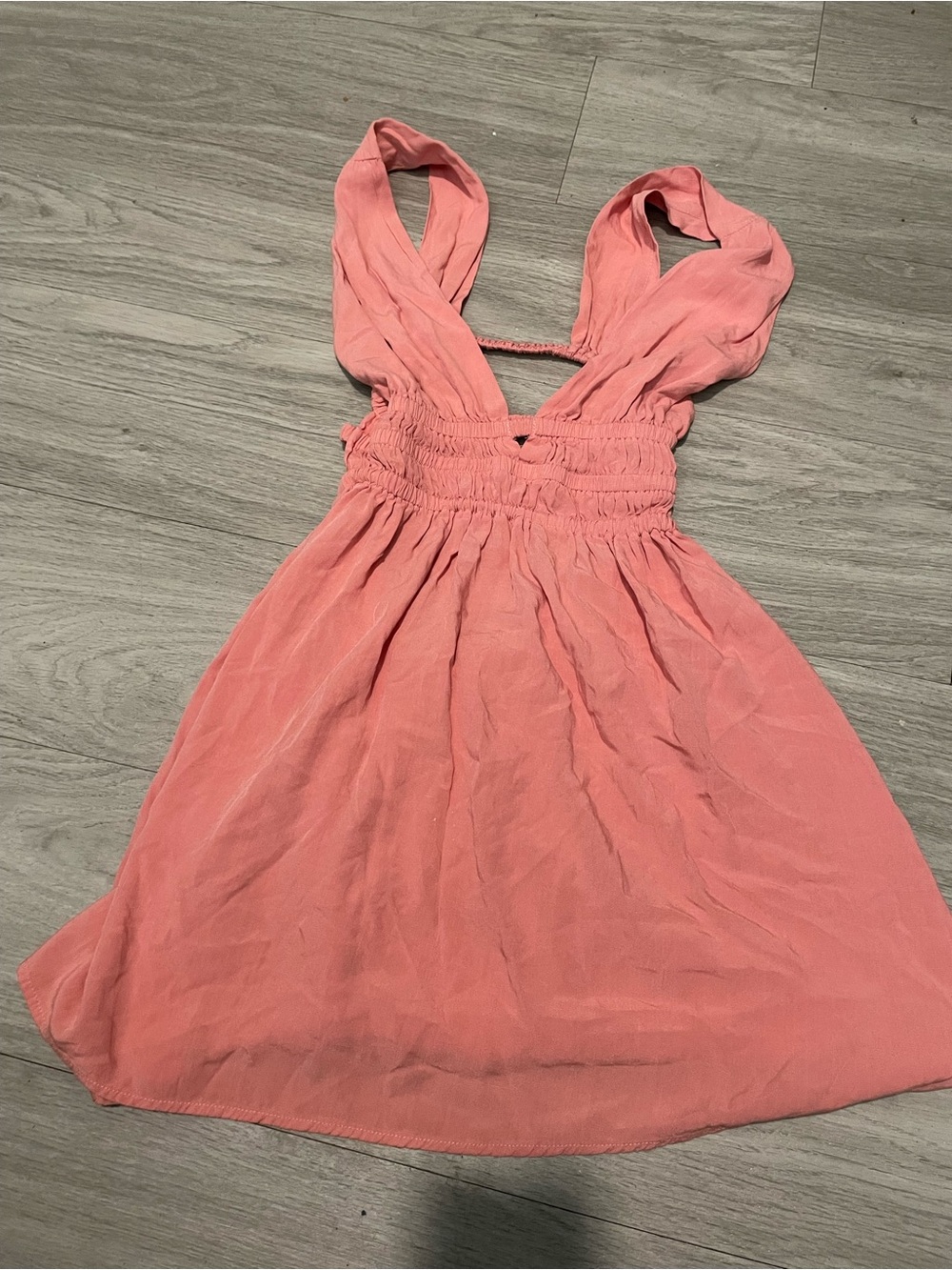 Women's Coral Halter Sundress